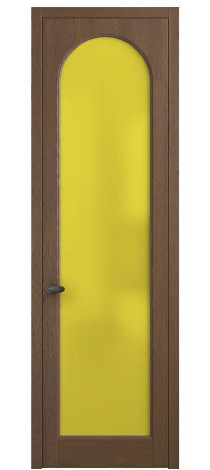 Межкомнатная дверь Палаццо 6804 Дуб каштановый матовый Сатинированное жёлтое стекло, триплекс Цена 1028700 AMD | Volhovec