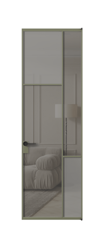 Межкомнатная дверь Mosaic АЛПЛ041.10 Алюминий оливковый тёмный Сатинированное серое стекло, триплекс, 6 мм + Прозрачное серое стекло, триплекс, 6 мм Цена 861690 AMD | Volhovec