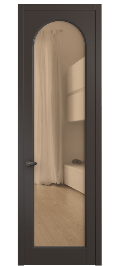 Межкомнатная дверь Палаццо 6804 Матовый антрацит Прозрачное оранжевое стекло, триплекс Цена 654400 AMD | Volhovec