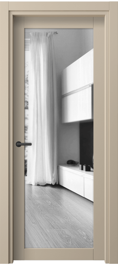 Межкомнатная дверь Neo 2102 ПЭТ светло-бежевый Двустороннее зеркало, триплекс Цена 213780 AMD | Volhovec