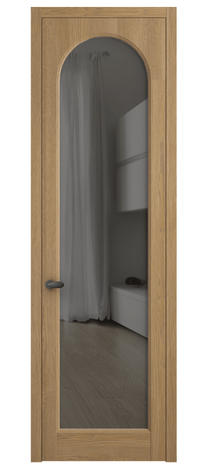 Межкомнатная дверь Палаццо 6804 Дуб пшеничный матовый Прозрачное серое стекло, триплекс Цена 1028700 AMD | Volhovec