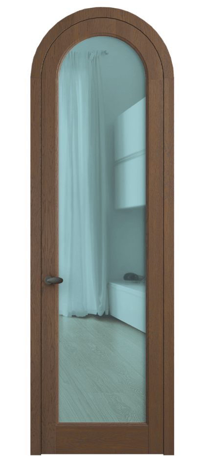 Межкомнатная дверь Палаццо 6814 Дуб каштановый матовый Прозрачное голубое стекло, триплекс Цена 1420600 AMD | Volhovec
