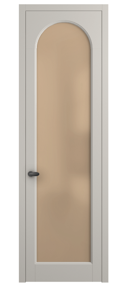 Межкомнатная дверь Палаццо 6804 Матовый облачно-серый Сатинированное оранжевое стекло, триплекс Цена 654400 AMD | Volhovec