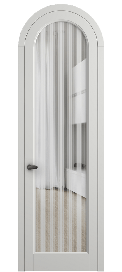 Межкомнатная дверь Палаццо 6814 Матовый светло-серый Рифлёное стекло "Дюна", триплекс Цена 884500 AMD | Volhovec