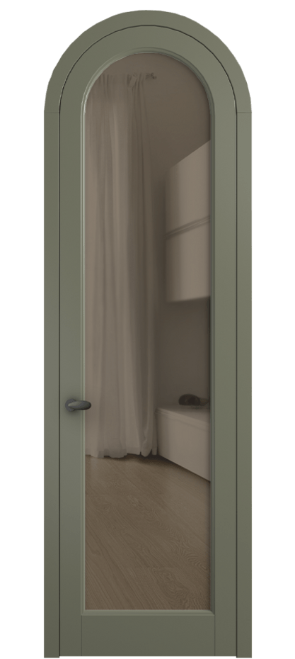 Межкомнатная дверь Палаццо 6814 Матовый оливковый тёмный Прозрачное бронзовое стекло, триплекс Цена 865000 AMD | Volhovec