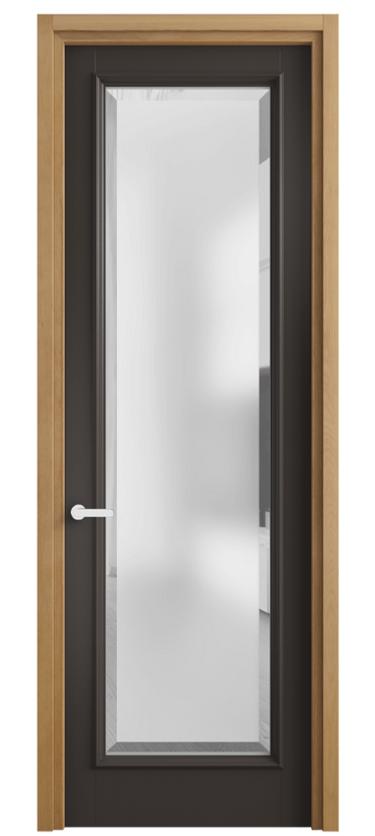 Межкомнатная дверь Шарм 6702 Матовый антрацит Сатинированное стекло с фацетом Цена 690600 AMD | Volhovec