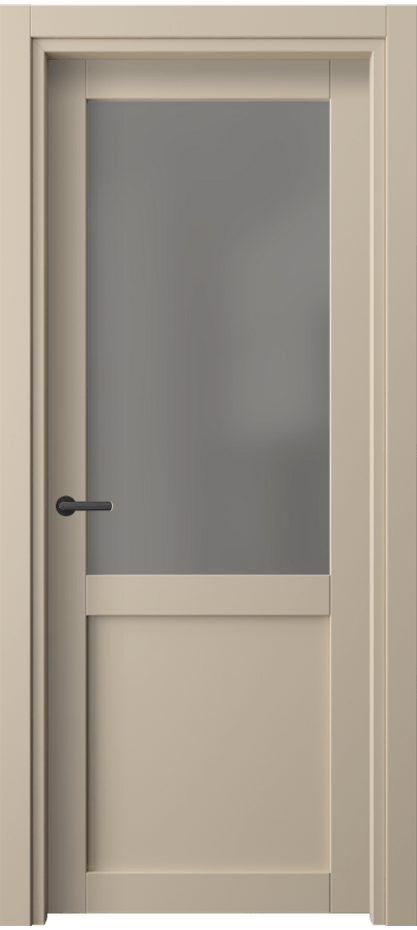 Межкомнатная дверь Нео 2122 ПЭТ светло-бежевый Сатинированное серое стекло, триплекс Цена 213780 AMD | Volhovec