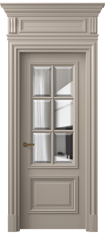 Межкомнатная дверь Антик 7312 Матовый бисквитный Прозрачное стекло с фацетом Цена 1225450 AMD | Volhovec
