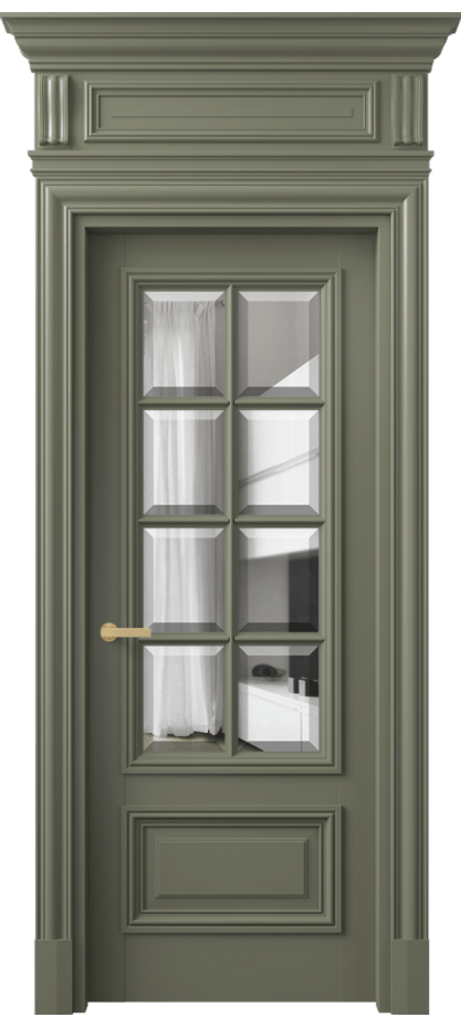 Межкомнатная дверь Антик 7316 Матовый оливковый тёмный Прозрачное стекло с фацетом Цена 1225450 AMD | Volhovec