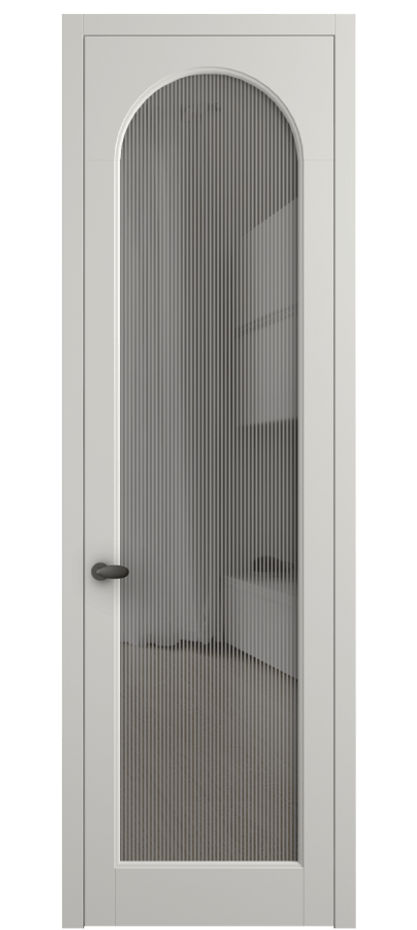 Межкомнатная дверь Палаццо 6804 Матовый серый Рифлёное серое стекло "Дюна", триплекс Цена 694800 AMD | Volhovec