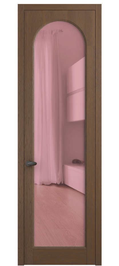 Межкомнатная дверь Палаццо 6804 Дуб каштановый матовый Прозрачное розовое стекло, триплекс Цена 999700 AMD | Volhovec