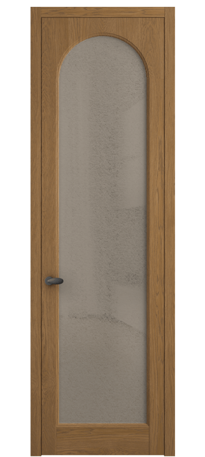 Межкомнатная дверь Палаццо 6804 Дуб пряный матовый Фактурное бронзовое стекло "Лёд", триплекс Цена 1069100 AMD | Volhovec