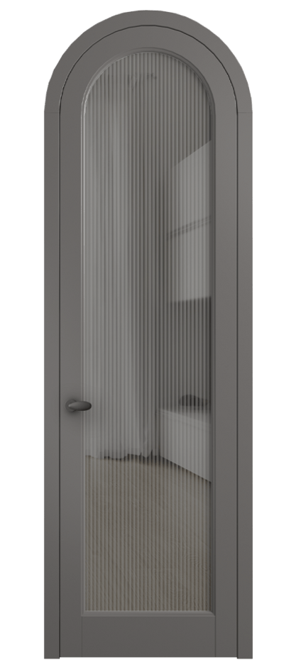 Межкомнатная дверь Палаццо 6814 Матовый классический серый Рифлёное серое стекло "Мору", триплекс Цена 898000 AMD | Volhovec