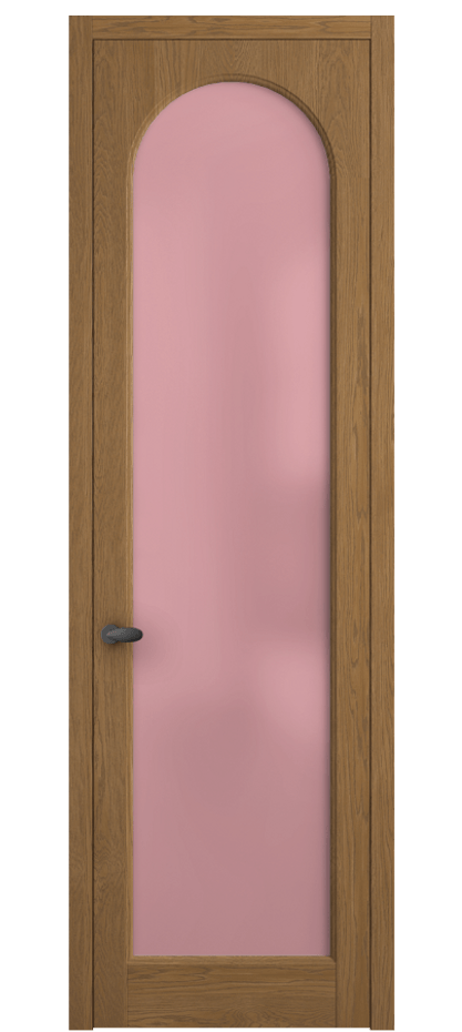 Межкомнатная дверь Палаццо 6804 Дуб пряный матовый Сатинированное розовое стекло, триплекс Цена 1028700 AMD | Volhovec