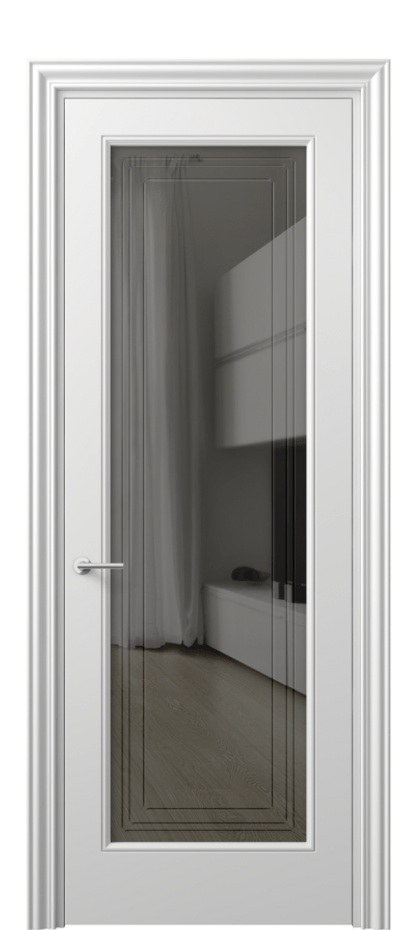 Дверь межкомнатная Mascot 8400 Матовый белоснежный Прозрачное серое стекло с гравировкой "Грани", триплекс, 7 мм Фигурный наличник МБЛ Цена 523330 AMD Наличники уже входят в базовый комплект. Фабрика дверей Волховец 8 (800) 551 43 19 Межкомнатная дверь Mascot 8400 Матовый белоснежный Прозрачное серое стекло с гравировкой "Грани", триплекс, 7 мм Цена 523330 AMD | Volhovec