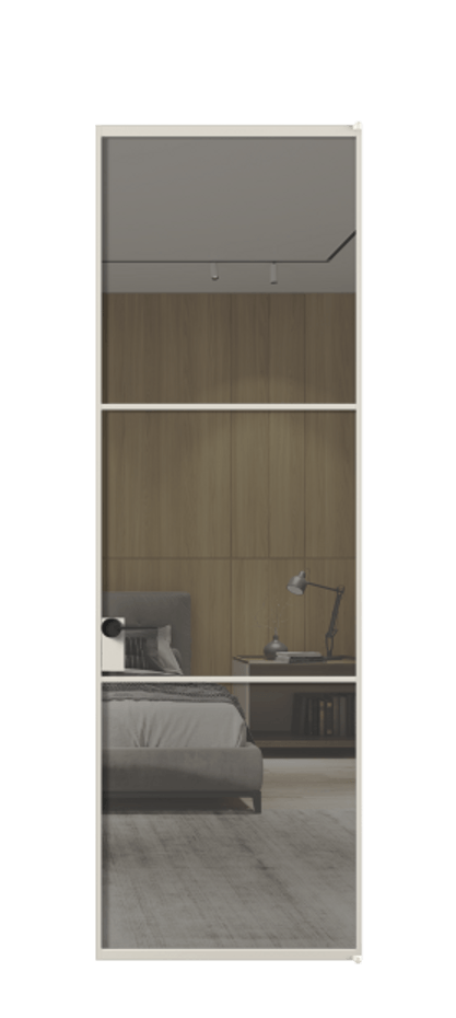 Алюминиевая дверь АЛПЛ040.03 Алюминий облачно-серый Рефлективное серое стекло "Stopsol", калёное Цена 1023540  | Volhovec