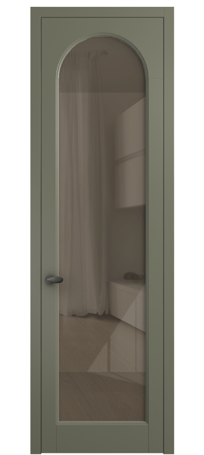 Межкомнатная дверь Палаццо 6804 Матовый оливковый тёмный Рефлективное бронзовое стекло "Стопсол", калёное Цена 708300 AMD | Volhovec