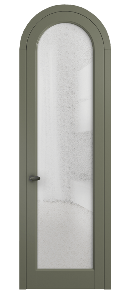 Межкомнатная дверь Палаццо 6814 Матовый оливковый тёмный Фактурное стекло "Лёд", триплекс Цена 884500 AMD | Volhovec