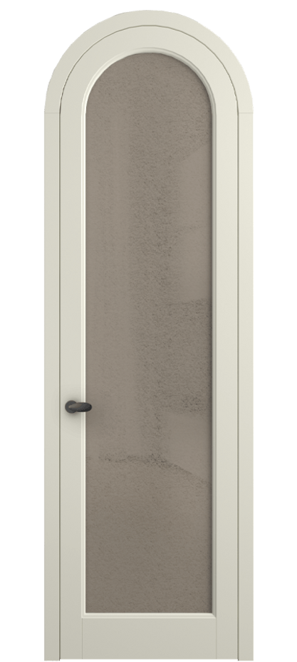 Межкомнатная дверь Палаццо 6814 Матовый молочно-белый Фактурное бронзовое стекло "Лёд", триплекс Цена 884500 AMD | Volhovec