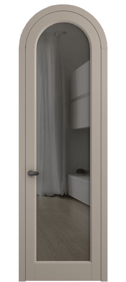 Межкомнатная дверь Палаццо 6814 Матовый бисквитный Прозрачное серое стекло, триплекс Цена 844100 AMD | Volhovec