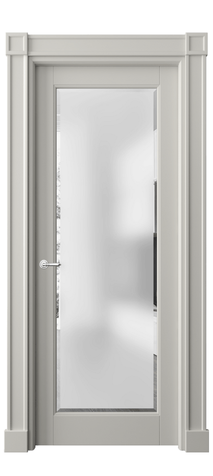 Межкомнатная дверь Тоскана Плано 6300 Матовый тёплый серый Сатинированное стекло с фацетом Цена 874290 AMD | Volhovec