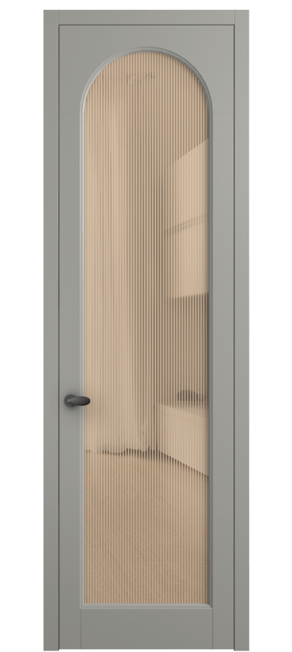 Межкомнатная дверь Палаццо 6804 Матовый нейтральный серый Рифлёное оранжевое стекло "Дюна", триплекс Цена 694800 AMD | Volhovec