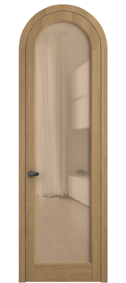 Межкомнатная дверь Палаццо 6814 Дуб пшеничный матовый Рифлёное оранжевое стекло "Moru", триплекс Цена 1445600 AMD | Volhovec