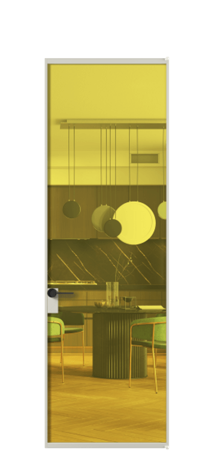 Алюминиевая дверь АЛПЛ040.01 Алюминий тёплый серый Прозрачное жёлтое стекло, триплекс. Без короба АТСР Цена 929121 Стоимость комплекта двери включает: 1. Полотно (600/650/700/750/800/850/900/950*2000-2400 мм).
2. Короб
3. Комплект фурнитуры (2 торцевые петли и магнитный замок с ответной планкой). Фабрика дверей Волховец 8 (800) 551 43 19 Алюминиевая дверь АЛПЛ040.01 Алюминий тёплый серый Прозрачное жёлтое стекло, триплекс Цена 929121 | Volhovec