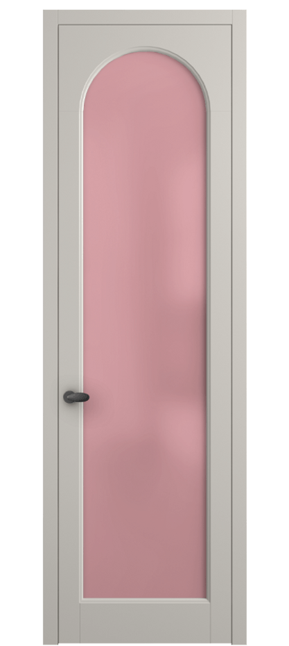 Межкомнатная дверь Палаццо 6804 Матовый облачно-серый Сатинированное розовое стекло, триплекс Цена 97029 ₽ | Volhovec