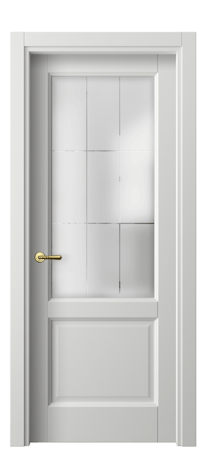 Межкомнатная дверь Галант 1422 Матовый светло-серый Сатинированное стекло с гравировкой "Лофт" Цена 360120 AMD | Volhovec