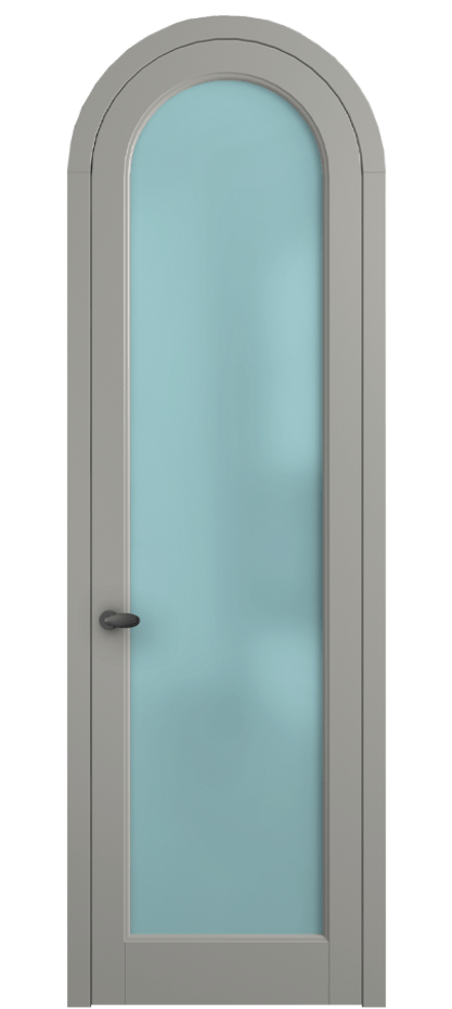 Межкомнатная дверь Палаццо 6814 Матовый нейтральный серый Сатинированное голубое стекло, триплекс Цена 865000 AMD | Volhovec