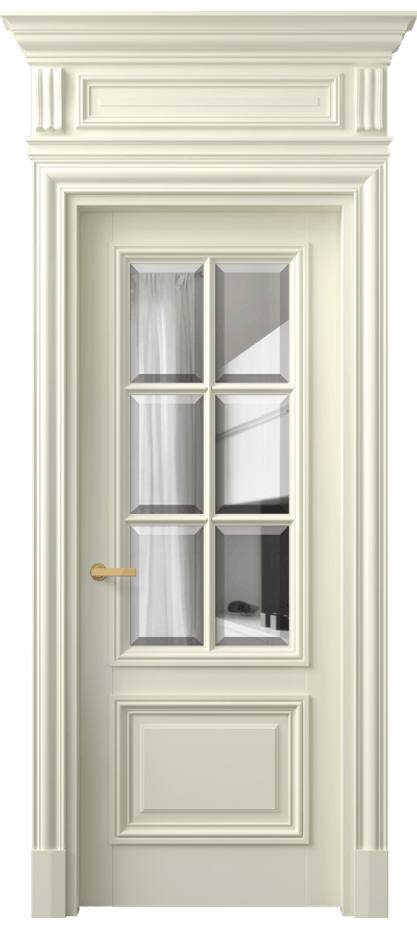 Межкомнатная дверь Antique 7312 Бук молочно-белый Прозрачное стекло с фацетом Цена 152880 ₽ | Volhovec