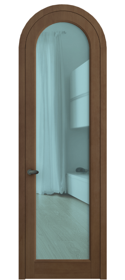 Межкомнатная дверь Палаццо 6814 Бук тёмный матовый Прозрачное голубое стекло, триплекс Цена 175339 ₽ | Volhovec