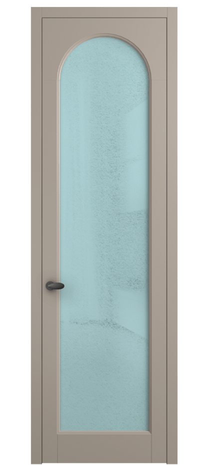 Межкомнатная дверь Палаццо 6804 Матовый бисквитный Фактурное голубое стекло "Лёд", триплекс Цена 694800 AMD | Volhovec