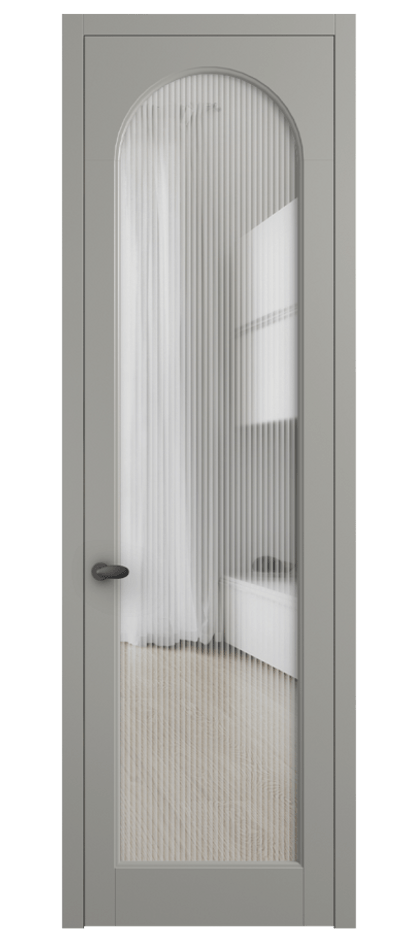 Межкомнатная дверь Палаццо 6804 Матовый нейтральный серый Рифлёное стекло "Мору", триплекс Цена 708320 AMD | Volhovec