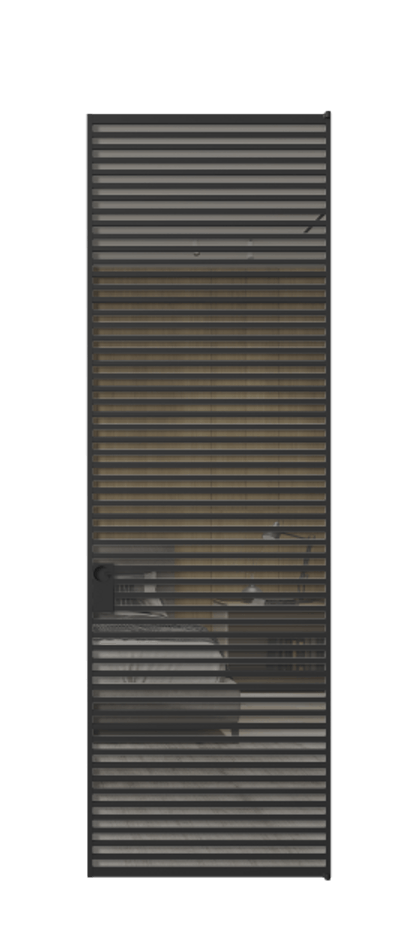 Алюминиевая дверь АЛПЛ040.07 Алюминий Черный Рефлективное серое стекло "Stopsol", калёное Цена 44048970  | Volhovec