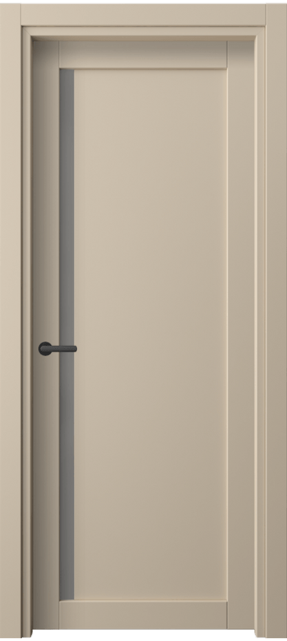 Межкомнатная дверь Нео 2110 ПЭТ светло-бежевый Сатинированное серое стекло, триплекс Цена 180060 AMD | Volhovec