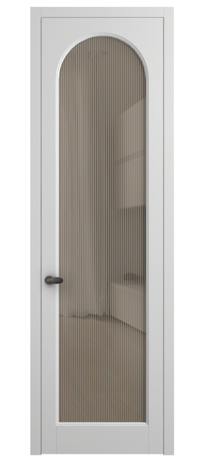 Межкомнатная дверь Палаццо 6804 Матовый белоснежный Рифлёное бронзовое стекло "Дюна", триплекс Цена 103029 ₽ | Volhovec