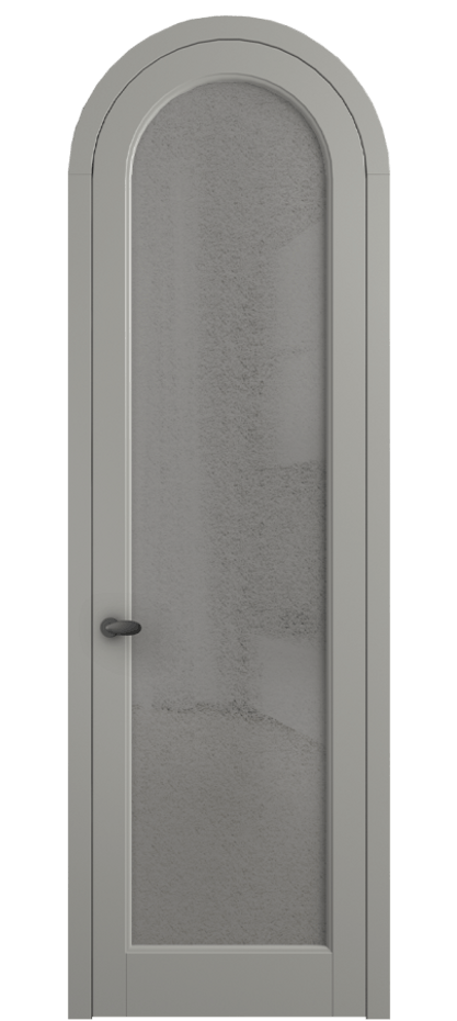 Межкомнатная дверь Палаццо 6814 Матовый нейтральный серый Фактурное серое стекло "Лёд", триплекс Цена 884500 AMD | Volhovec