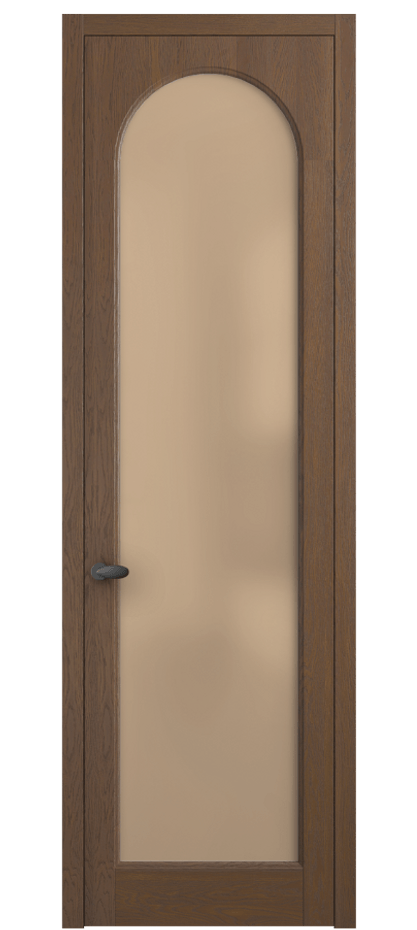 Межкомнатная дверь Палаццо 6804 Дуб каштановый матовый Сатинированное оранжевое стекло, триплекс Цена 1028700 AMD | Volhovec