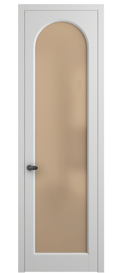 Межкомнатная дверь Палаццо 6804 Матовый белоснежный Сатинированное оранжевое стекло, триплекс Цена 654400 AMD | Volhovec