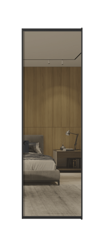 Алюминиевая дверь АЛПЛ040.01 Алюминий Черный Рефлективное бронзовое стекло "Stopsol", калёное Цена 900260  | Volhovec