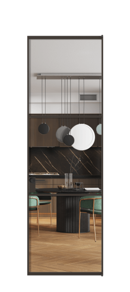 Алюминиевая дверь АЛПЛ040.03 Алюминий антрацит Прозрачное стекло "Crystal Vision", калёное Цена 967020  | Volhovec