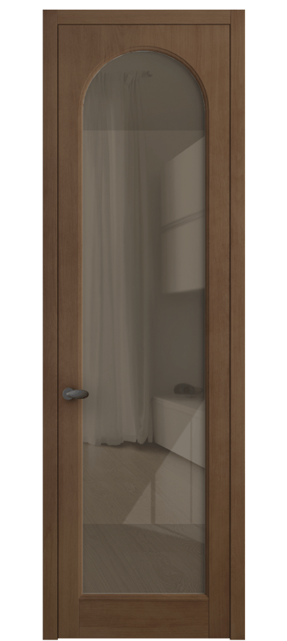 Межкомнатная дверь Палаццо 6804 Бук тёмный матовый Рефлективное бронзовое стекло "Стопсол", калёное Цена 871900 AMD | Volhovec