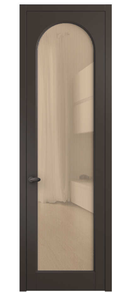 Межкомнатная дверь Палаццо 6804 Матовый антрацит Рифлёное оранжевое стекло "Дюна", триплекс Цена 694800 AMD | Volhovec