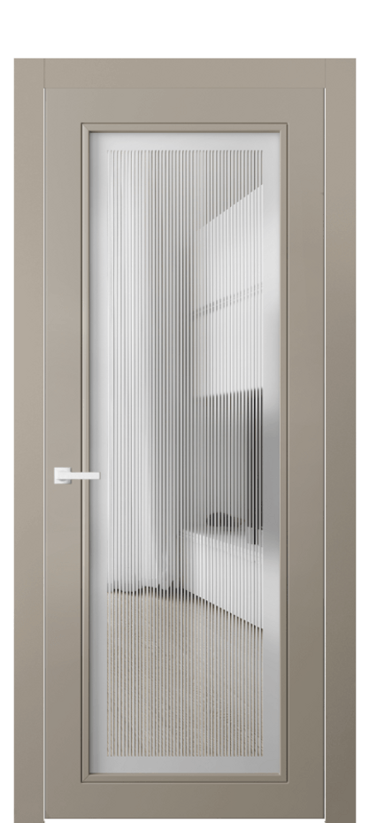 Межкомнатная дверь Neo Classic 8000 Матовый бисквитный Сатинированное с гравировкой "Каннелюры", триплекс, 7 мм Цена 534790 AMD | Volhovec
