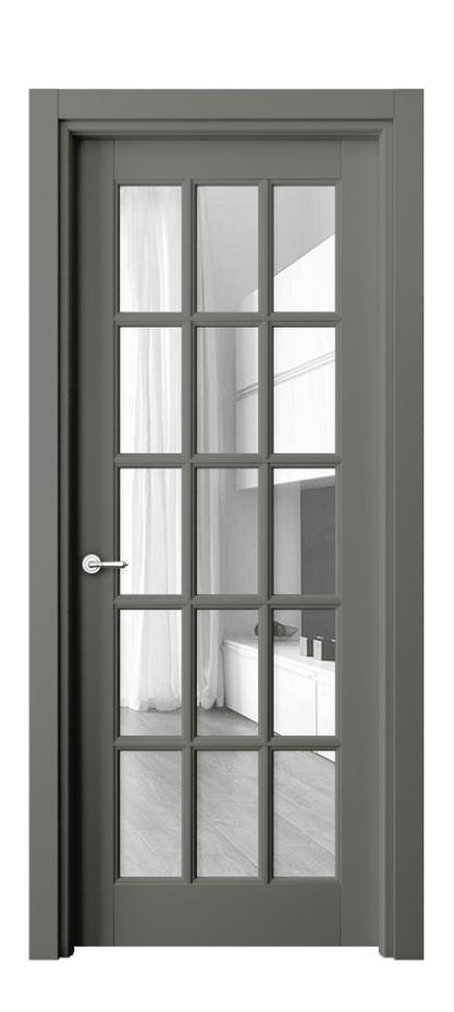 Межкомнатная дверь Toscana Grigliato 6311 Бук классический серый Прозрачное стекло Цена 725650 AMD | Volhovec