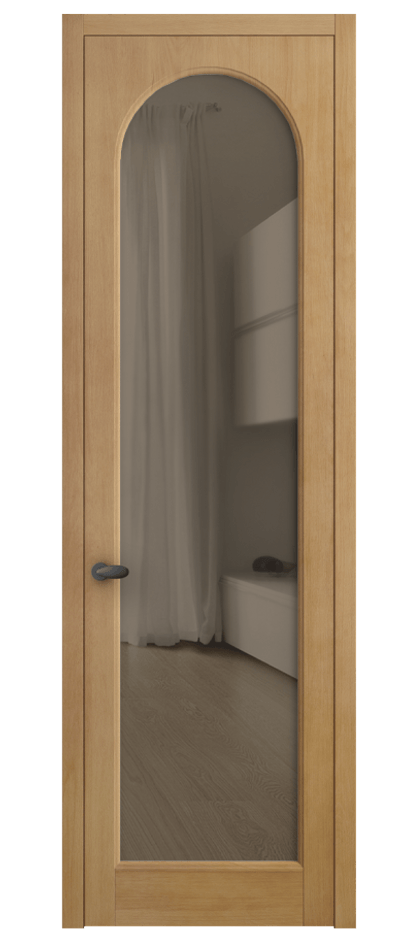 Межкомнатная дверь Палаццо 6804 Бук натуральный матовый Прозрачное бронзовое стекло, триплекс Цена 817900 AMD | Volhovec