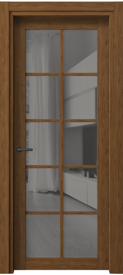 Межкомнатная дверь Нео 2106 Лесной орех Двустороннее серое зеркало, триплекс Цена 290660 AMD | Volhovec
