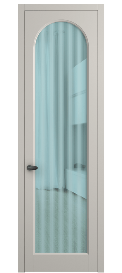 Межкомнатная дверь Палаццо 6804 Матовый облачно-серый Рифлёное голубое стекло "Дюна", триплекс Цена 694800 AMD | Volhovec